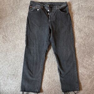 Washed Black Levi 501 Jeans